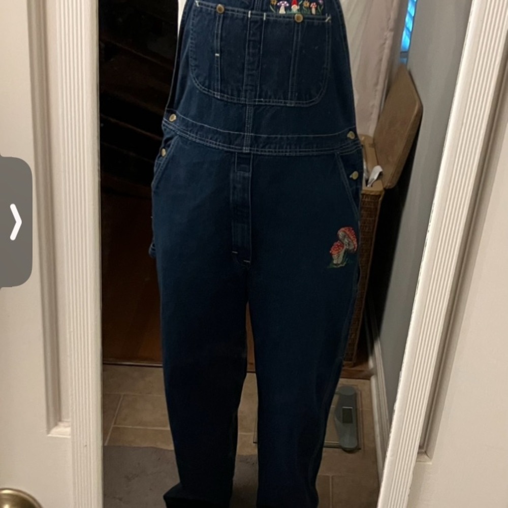 Garden Gnome/Mushroom embroidered Dickies overalls - Picture 12 of 14